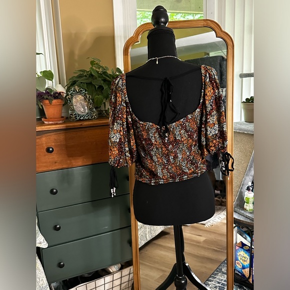 Free People Short Sleeve Floral Top - Picture 3 of 8